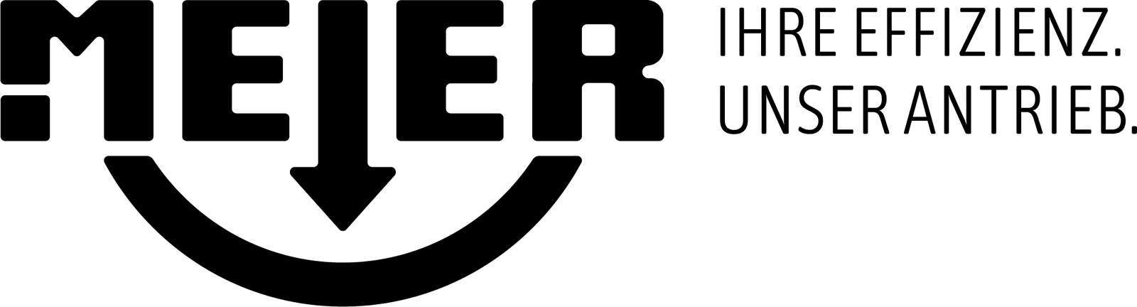 Logo mit Claim in Schwarz.